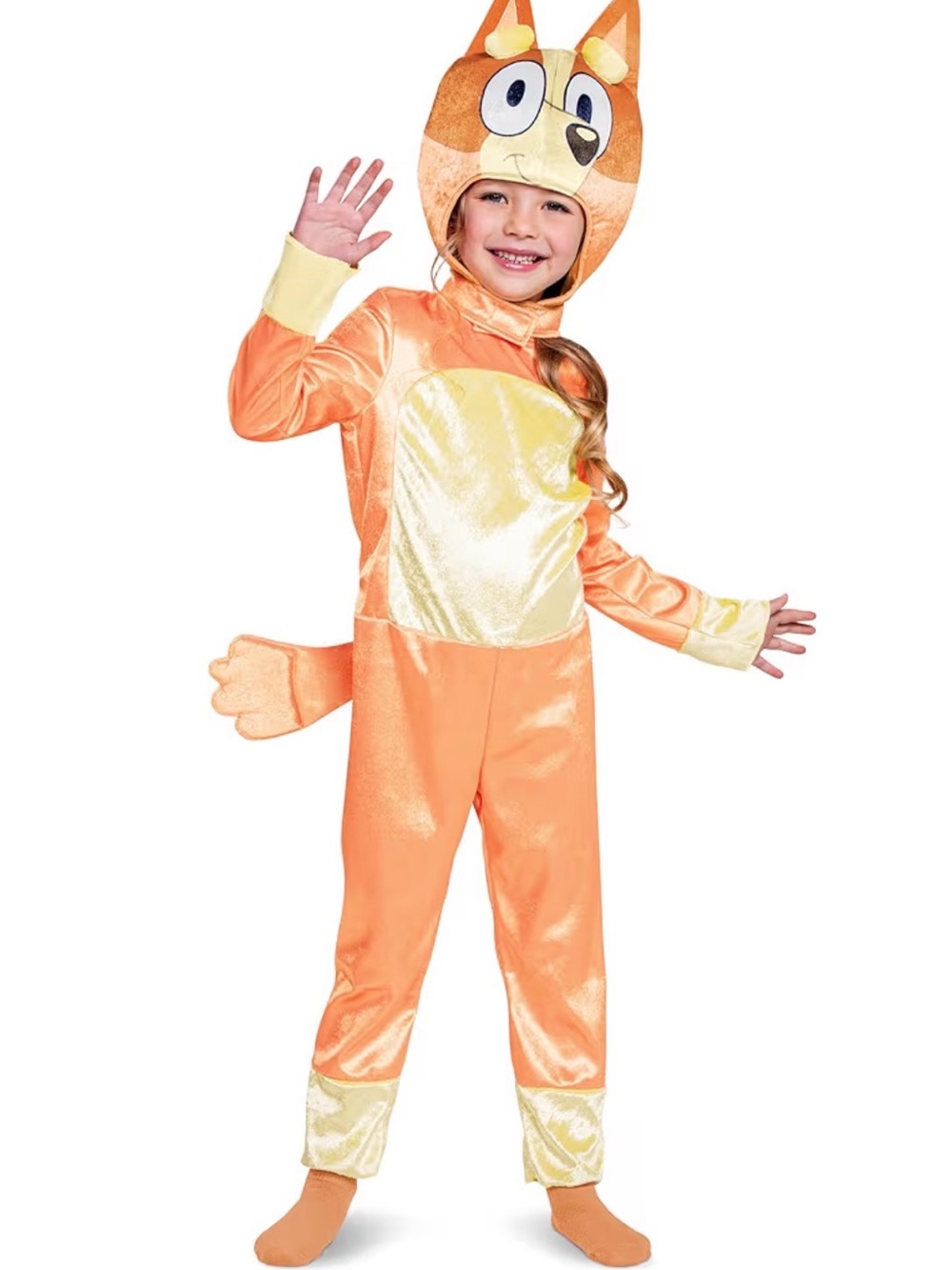 Bingo Costume Kids Size 4T-6 Official Bluey Character Jumpsuit & Headpiece